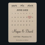 Save the Date card - heart date - calendar<br><div class="desc">Click on "Customise it button" to move the red heart shape"! More options on: http://www.zazzle.co.uk/designbyredline</div>