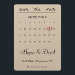 Save the Date card - heart date - calendar<br><div class="desc">Click on "Customise it button" to move the red heart shape"! More options on: http://www.zazzle.co.uk/designbyredline</div>