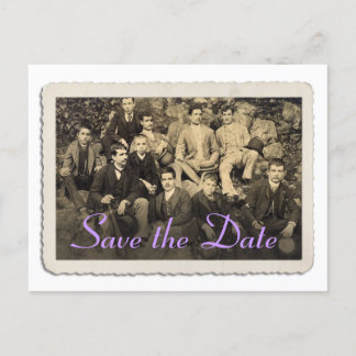 Save the Date card with vintage portrait.