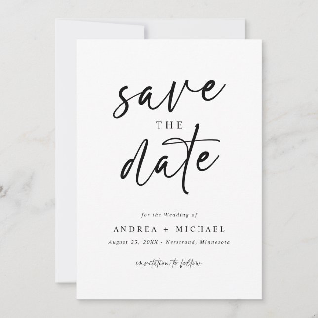 Save the Date Cards Modern Minimalist Fun (Front)