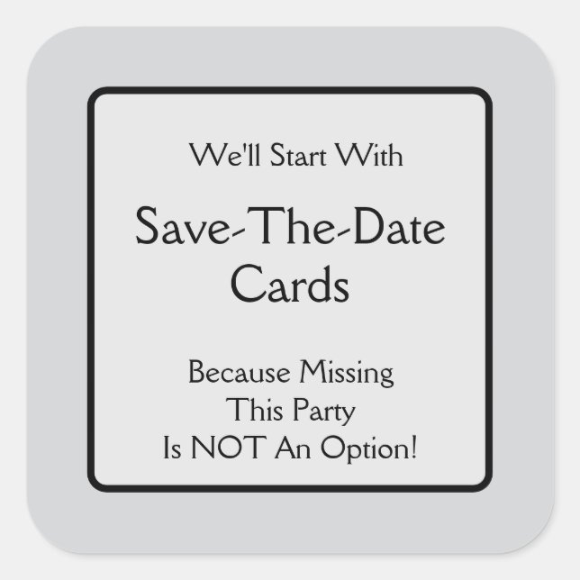 Save the Date Cards Square Sticker (Front)