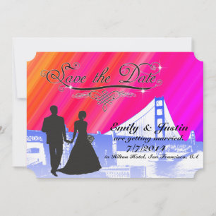 SAVE THE DATE CARDS WITH VIEW OF SAN FRANCISCO