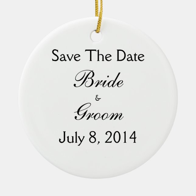 Save The Date Ceramic Tree Decoration (Front)