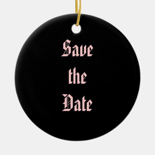 Save the Date Ceramic Tree Decoration (Front)