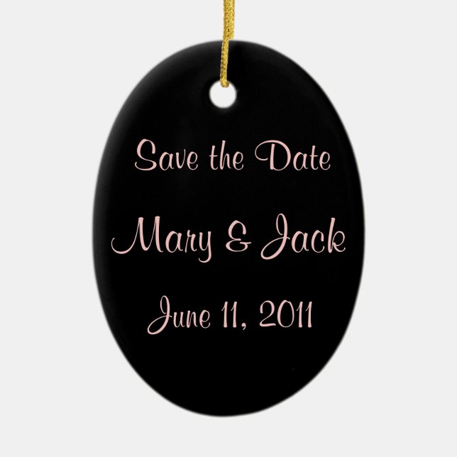 Save the Date Ceramic Tree Decoration (Front)