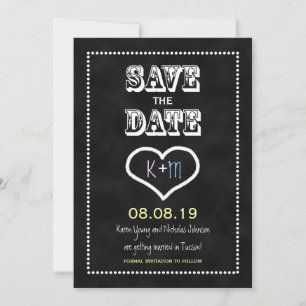 Save the Date Chalkboard or Blackboard Invitation