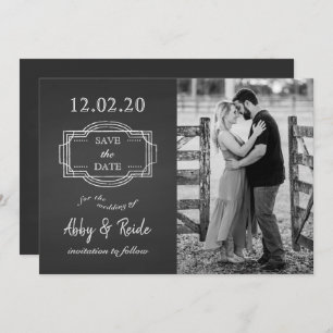 Save the Date Chalkboard Photo Announcement