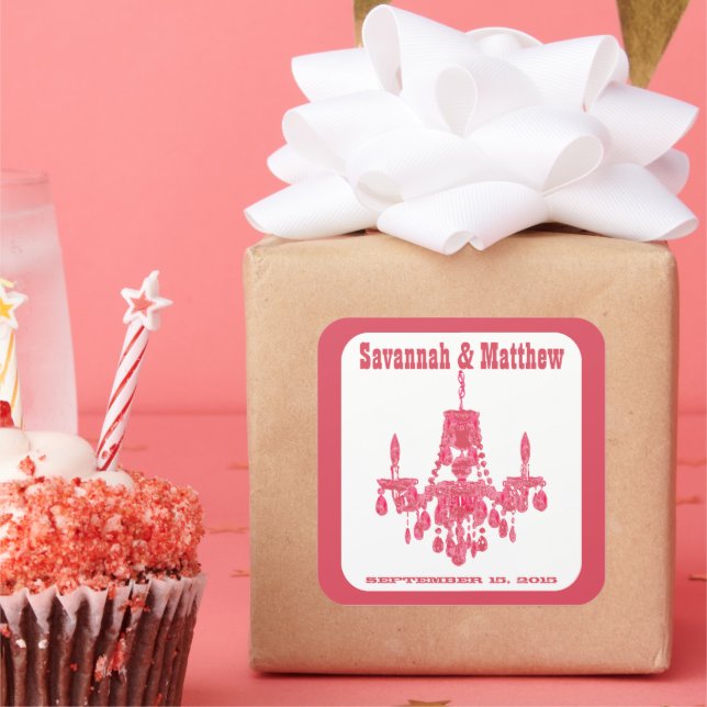 Save the Date Chandelier Fontier Wedding Sticker (Party)