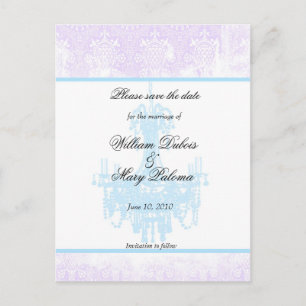 Save the Date Chandelier Marie Antoinette Announcement Postcard