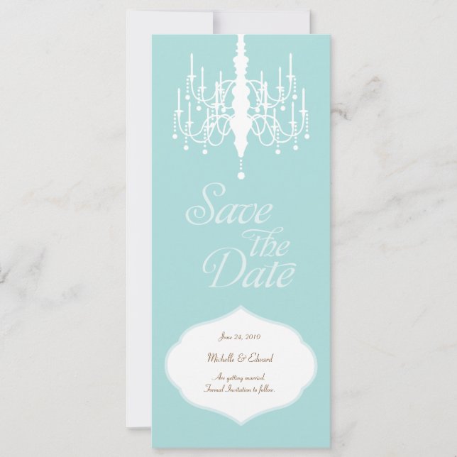 Save the Date Chandelier Vertical Card (Front)