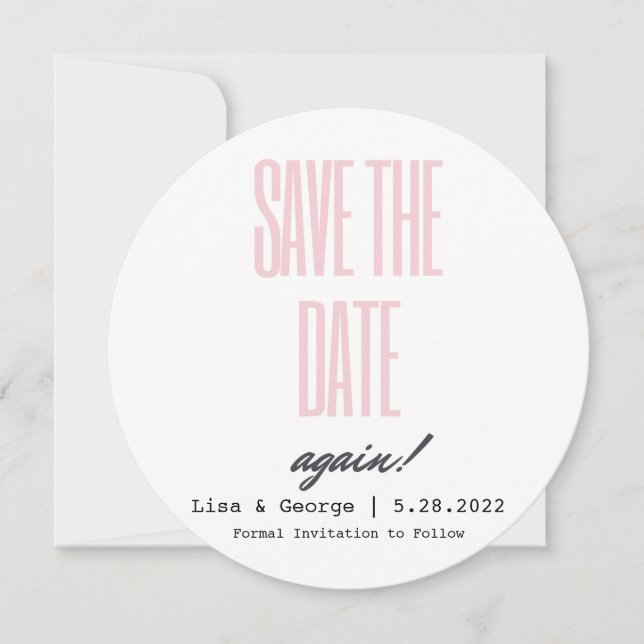 Save the Date Change of Date Wedding Simplistic (Front)