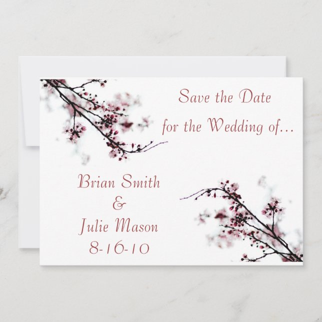 Save the Date, cherry blossom Date (Front)