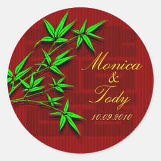 Save the date Chinese bamboo wedding sticker