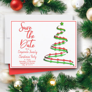 Save The Date Christmas Party Contemporary Tree Announcement