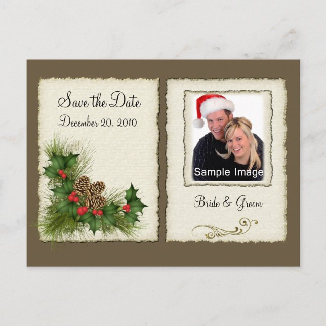 Save the Date - Christmas Photo Postcard (Front)