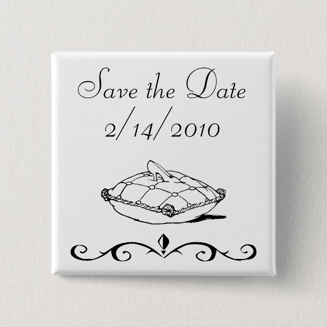 Save the Date Cinderella Slipper Fairytale Art 15 Cm Square Badge (Front)