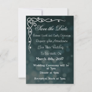 Save the Date Classic Black Wedding Invitation