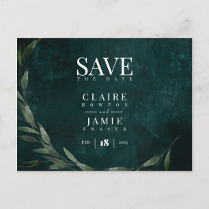 Save The Date, Classic Green Holiday Postcard
