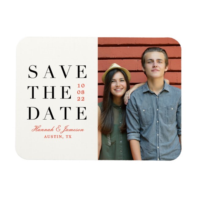 Save The Date *Classic Match* Postcard Magnet (Horizontal)