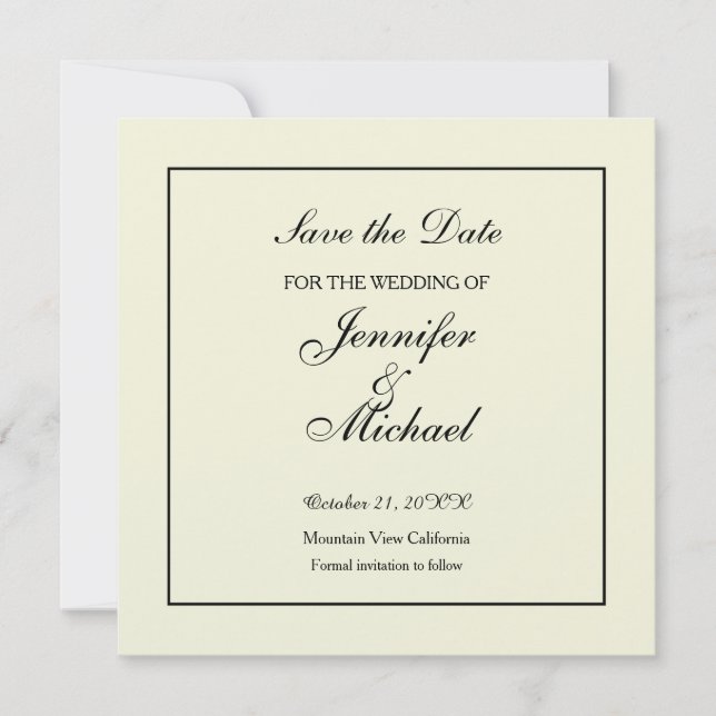 Save the Date Classical Beige (Front)