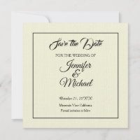 Save the Date Classical Beige