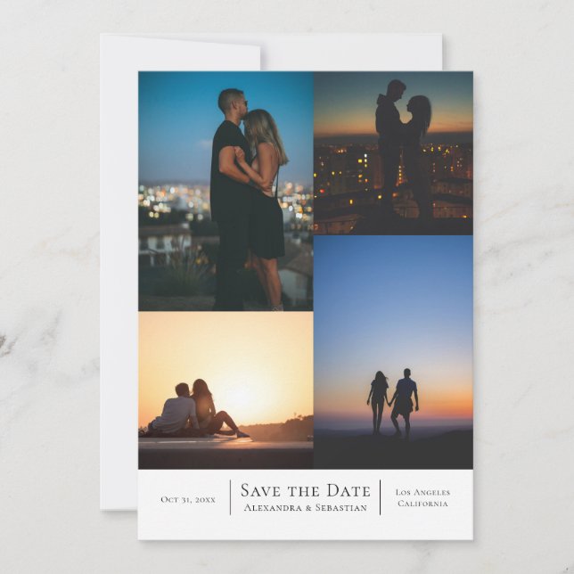 Save The Date Collage Wedding Personalised (Front)