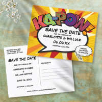 Save the Date Comic Book KA-POW Modern Fun