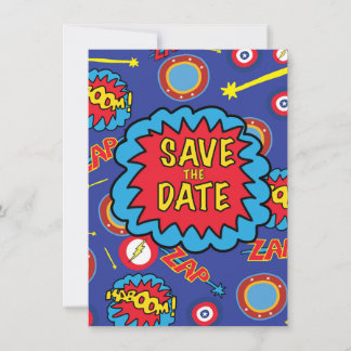 Save the Date Comic Heroes Invitation