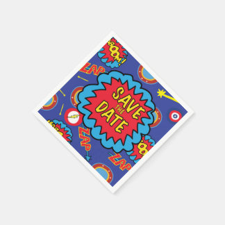 Save the Date Comic Heroes Napkin