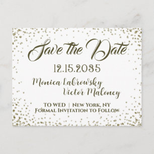Save the Date   Confetti Announcement Postcard