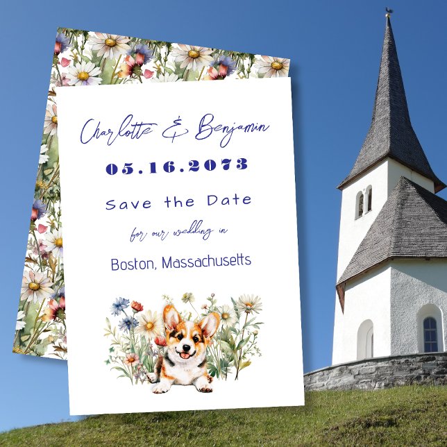 Save the Date Corgi Dog Wedding Announcements (Creator Uploaded)