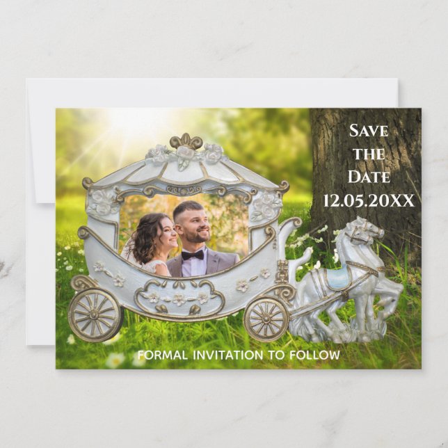 Save the Date - Couple in the Carriage - Photo Invitation (Front)