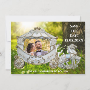 Save the Date - Couple in the Carriage - Photo Invitation