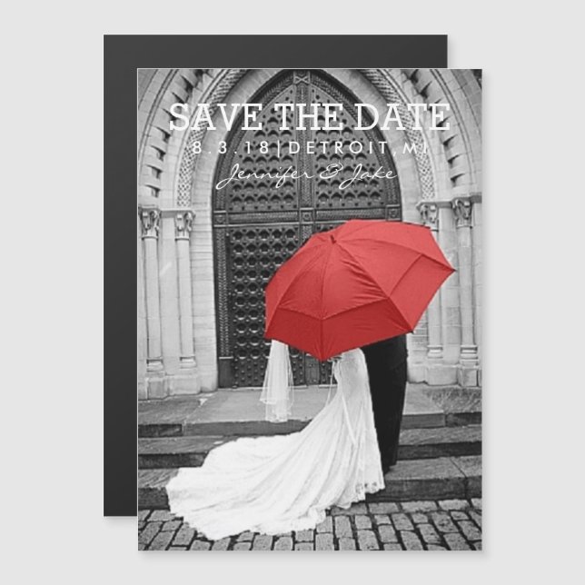 Save the Date Couple Magnetic Invitation (Front/Back)