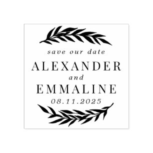 Save the Date Couple's Wedding Rubber Stamp