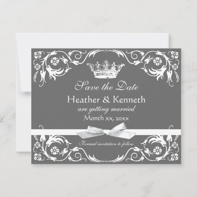 Save the Date Crown White (Front)