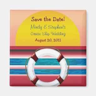Save the Date Cruise Wedding Magnet