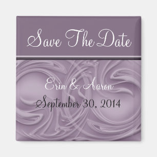 "Save the Date" Curls Over Purple Magnet