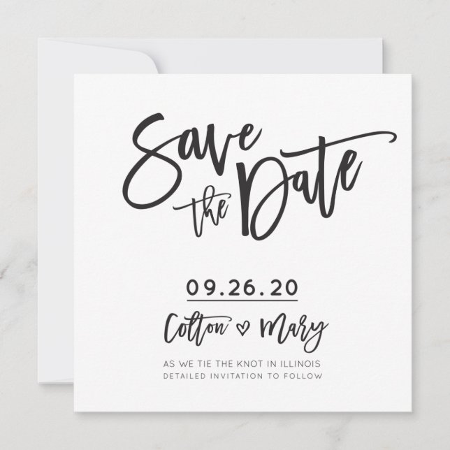 SAVE THE DATE custom design for Colton + Mary Invitation (Front)