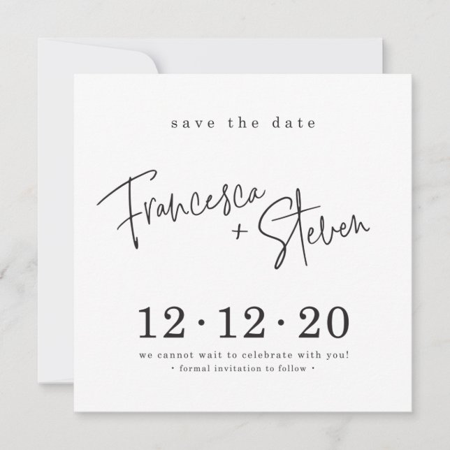 SAVE THE DATE custom design for Francesca + Steven Invitation (Front)