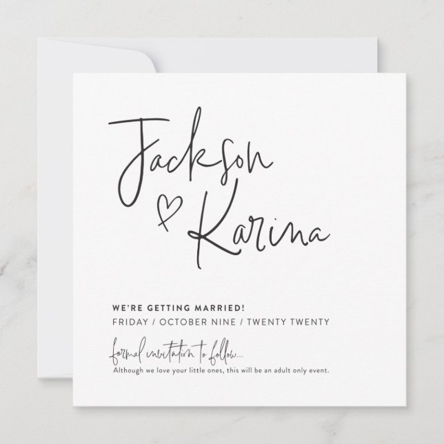 SAVE THE DATE custom design for Jackson & Karina Invitation (Front)