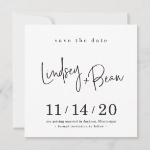 SAVE THE DATE custom design for Lindsey + Beau Invitation