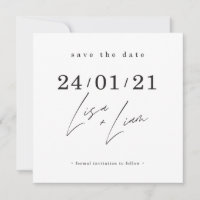 SAVE THE DATE custom design for Lisa + Liam