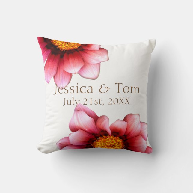 Save the date Custom Floral Cushion (Front)