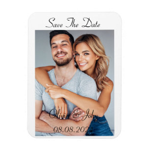 save the date custom photo card magnet