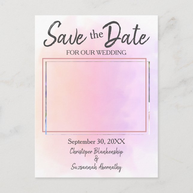  Save The Date Custom Photo Simple Marriage Announcement Postcard (Front)