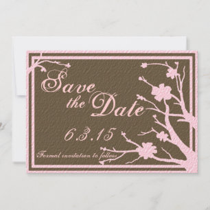 Save the Date custom pink brown wedding invites