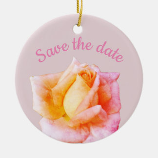 Save the date custom pink roses ceramic tree decoration