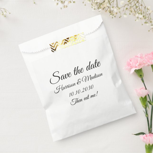 Save the Date custom script wedding announcement Favour Bags (Sealed)