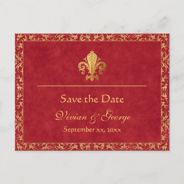 Save the Date Customisable Announcement Postcard (Front)